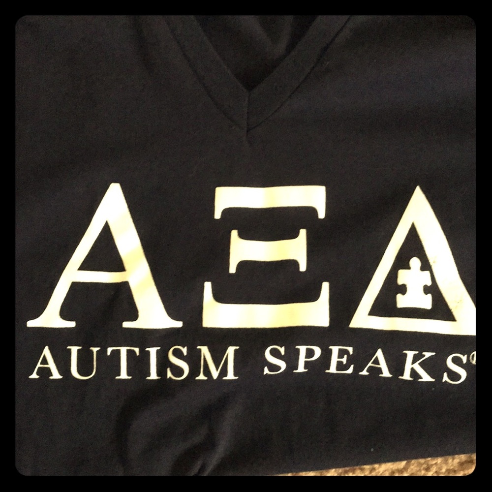 Alpha Xi Delta Autism Speaks V-Neck T-Shirt